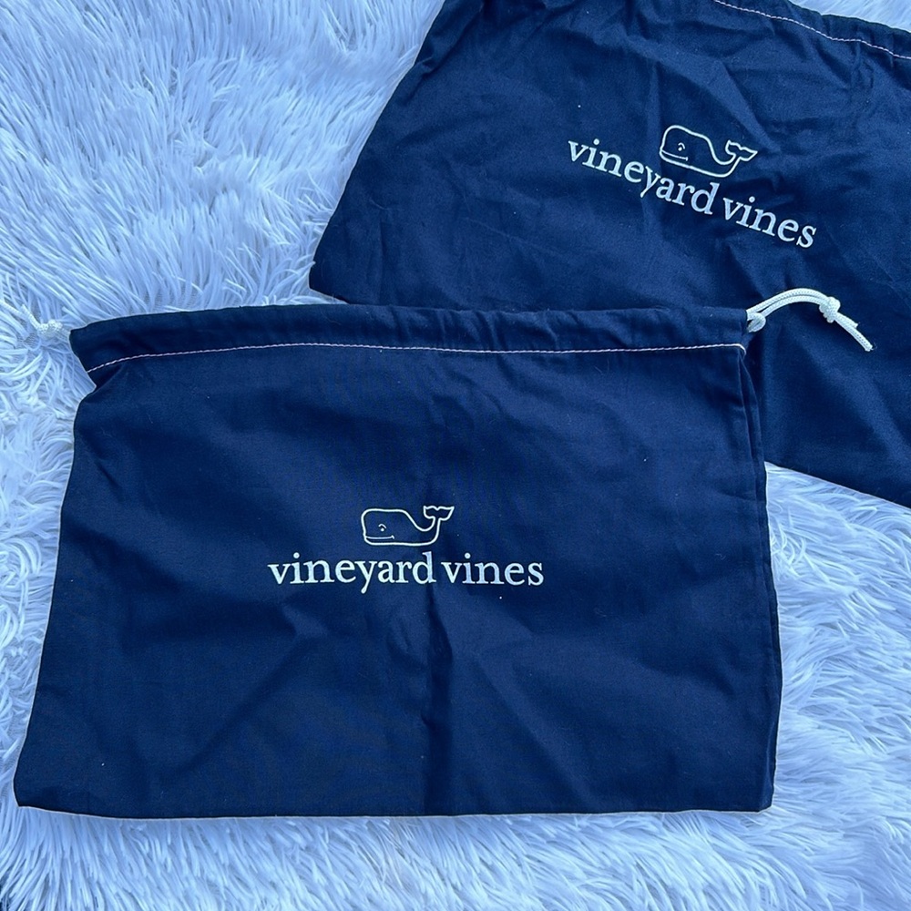 🩶5/$30 Vineyard Vines Set of 2 Navy Blue Drawstring Shoe Travel Bags 14”x10” - Picture 8 of 9